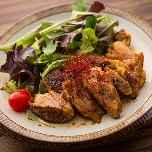 但馬地鶏炙りもも肉の香味ソース