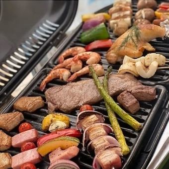 [BBQ with selected meat platter and seafood] 120% satisfaction! If you're going to do it, make it fun and luxurious! 5,500 yen