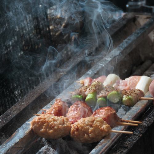 太好吃了！用备长炭烤的烤鸡肉串