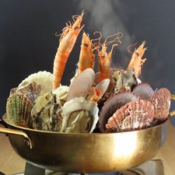 貝の白ワイン蒸し　(締めにパスタ付き)