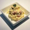 Potato salad with chunky bacon