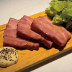 Thick-sliced sauteed bacon