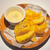 Freshly fried potatoes with skin