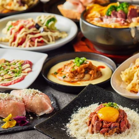 [Premium] If you want to splurge♪ 3 hours of all-you-can-drink including beef skirt steak and meat and cheese hot pot, 9 dishes 5,000 yen