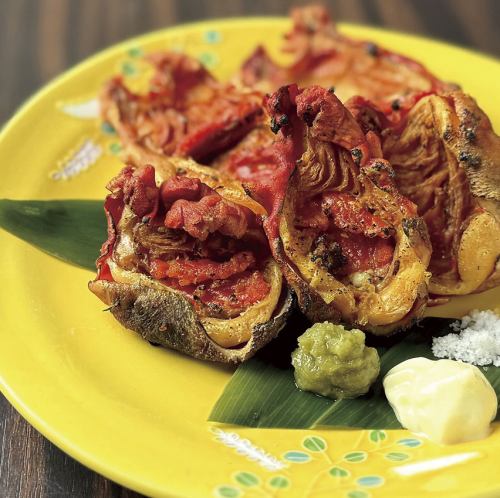 蒸しほやの炭火焼き