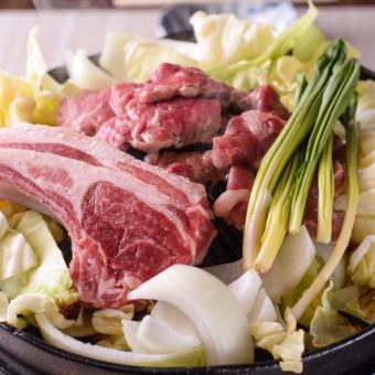 【宴会VIPコース】厳選生ラム肩ロースに希少なラムハム★最高級ジンギスカン全8品+90分飲放題!