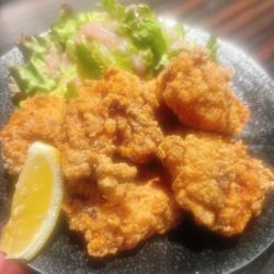 Deep fried chicken marinated in cold koji
