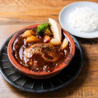 【ハンバーグコース】ランチでもご利用可能な全4品ドリンク付きコース