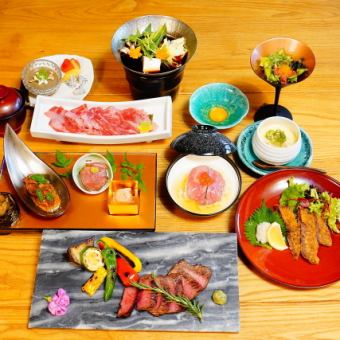 梶屋牛コース【自社ブランド牛のフルコース！霜降りすぎない旨肉の極上コース】