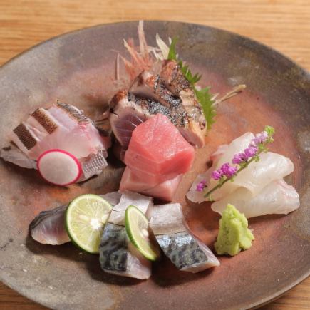 【肉類、海鮮、蕎麥麵】5,500日圓套餐