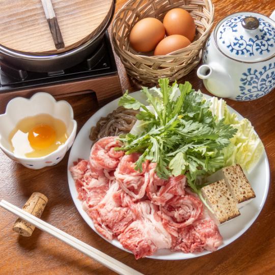 [Limited quantity] Course with all-you-can-drink sukiyaki for one person!