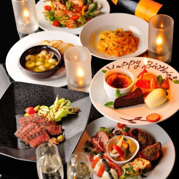 [OK on the day★For an adult date] All-you-can-drink 8 dishes including main course and special dessert with choice of meat or fish 6,600 yen → 6,000 yen