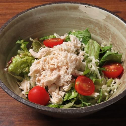 Steamed chicken Japanese salad