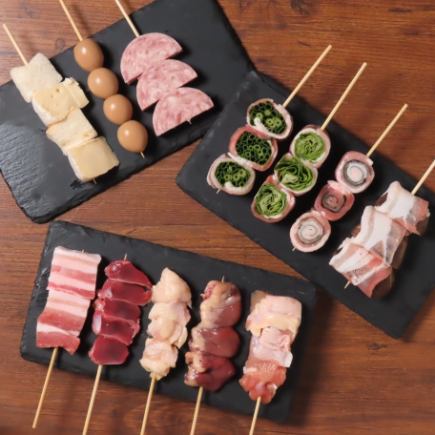 〈忘年会人気No. 1〉焼とり6種や博多名物ゴマサバなど自慢の料理8品+2時間飲み放題 6000円(税込)