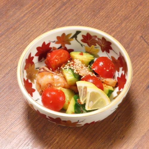 北海だことトマトの自家製キムチ