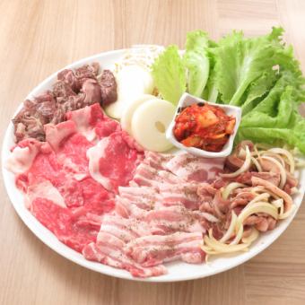【プレミアムBBQコース】アジアン黄金トリプル！和牛＆サムギョプサル＆プルコギ