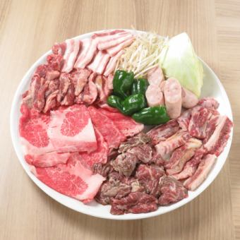 【スタンダードBBQコース+特製パンケーキ付き】ハワイアン至福の共演!和牛コウネ&カルビ&牛バラ