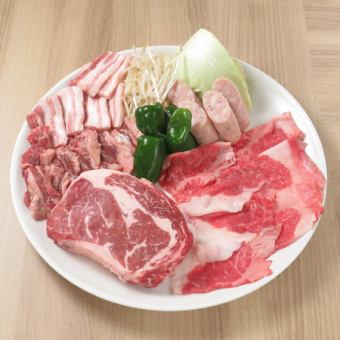 【プレミアムBBQコース】ハワイアンデラックス!特大ギャングステーキ&和牛