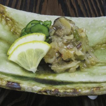 Whelk pickled in wasabi