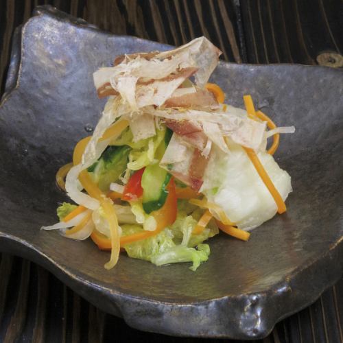 Lightly pickled colorful vegetables served as a salad