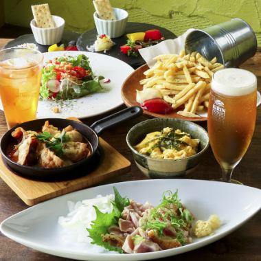 Enjoy the special course at Roadside Cafe♪ A toast with draft beer is included, perfect for parties! 2 hours [all-you-can-drink] 4,400 yen