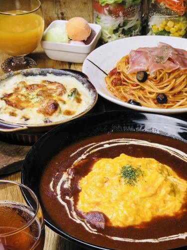 ☆ Lunch is very popular ☆ Private tatami rooms are available for children ◎ Lunch and children's lunch where you can choose from the famous omelette rice and fresh pasta ♪
