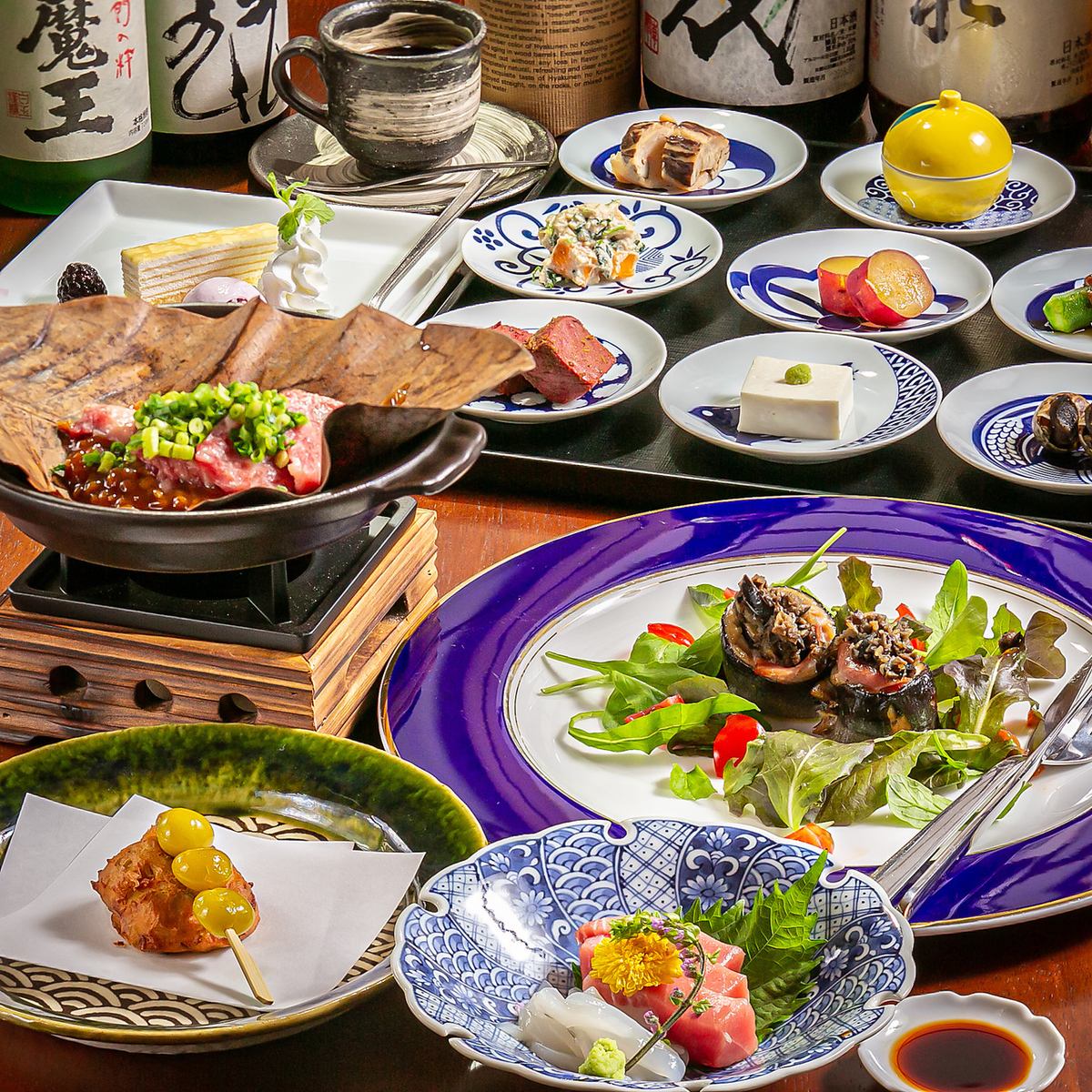 Enjoy a special lunch of Japanese and Western cuisine in an elegant Japanese space!