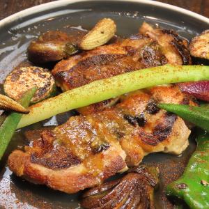Oaso chicken steak with yuzu miso and grilled vegetables