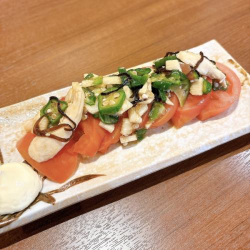 【季節限定】山芋とオクラの冷やしトマト