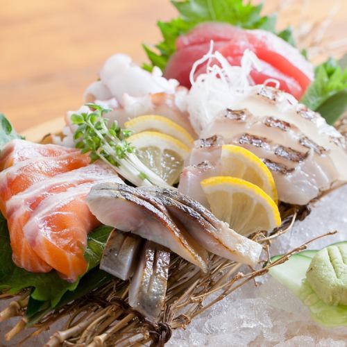 5 kinds of tub-filled daytime net-filled sashimi