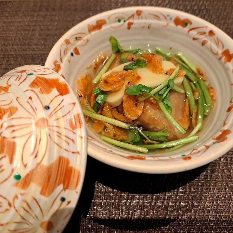 海老芋煎り出し海老餡