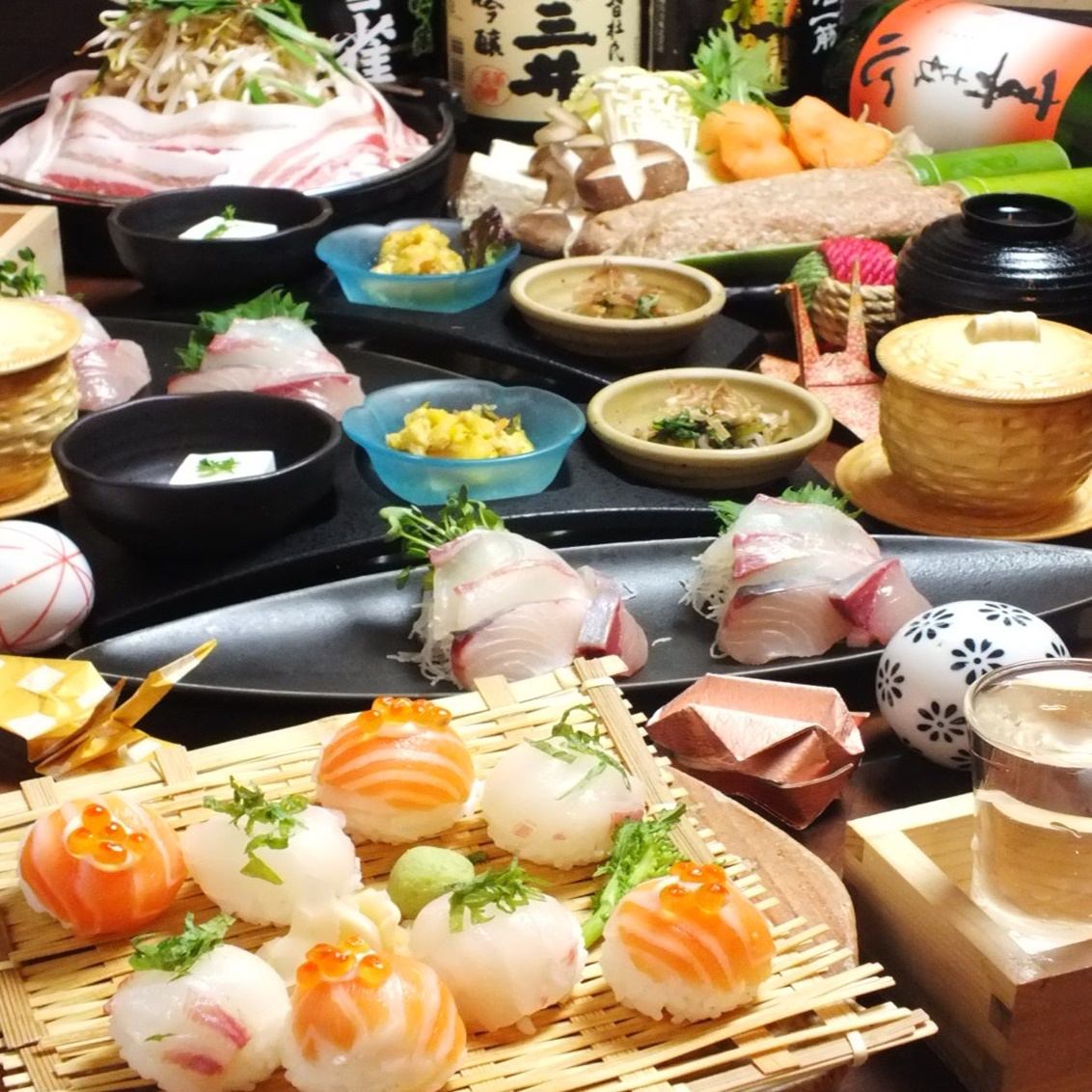 旬の料理、鍋やお酒をコースで…2H飲み放題付コース5000円ご用意