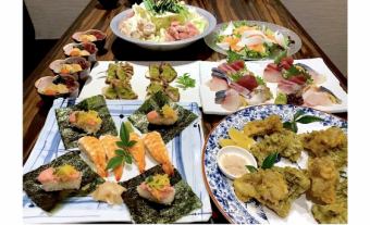 【2H飲み放題付き】刺身や中落カルビのサイコロステーキなど 牛モツ鍋コース全6品 4400円(税込)