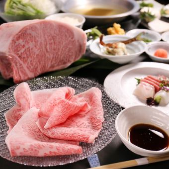 【2.5H飲み放題付き】出汁巻き玉子やローストポーク、刺身など 宮崎牛しゃぶコース 9350円(税込)