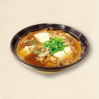 A familiar dish in Osaka, meat soup with tofu