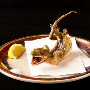 オオヤモリの丸揚げ