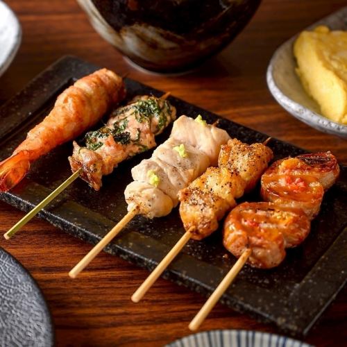 焼鳥コース(焼き鳥5本・速菜・創作串1本)
