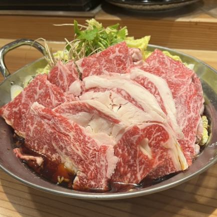 [120 minutes all-you-can-drink included] Dokuganyu Winter Japanese Black Beef Sukiyaki Course 6,000 yen (tax included)