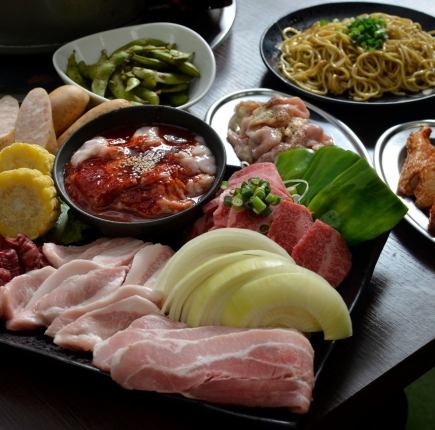 【包含120分鐘暢飲】人氣露臺燒烤套餐 - 無需自備任何食材 - 5000日圓（含稅）