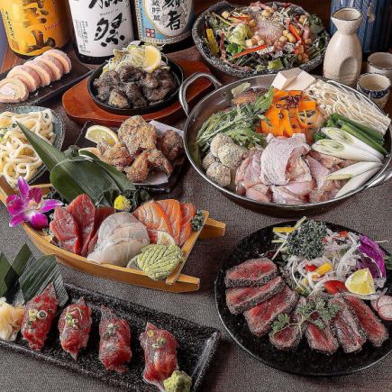 ■2.5-hour all-you-can-drink "Chicken Chanko Hot Pot Course": Fresh sashimi and exquisite chicken chanko hot pot <8 dishes in total> 5000 yen → 4000 yen