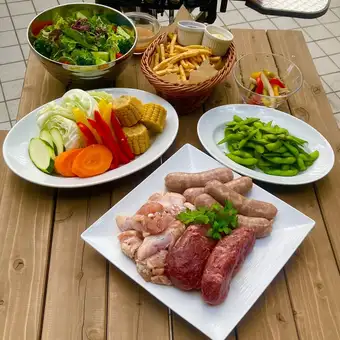 【平日】手ぶらでBBQ【飲み放題付】2H5000円(税込)≪事前予約制≫
