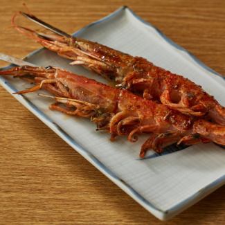Grilled prawns with salt