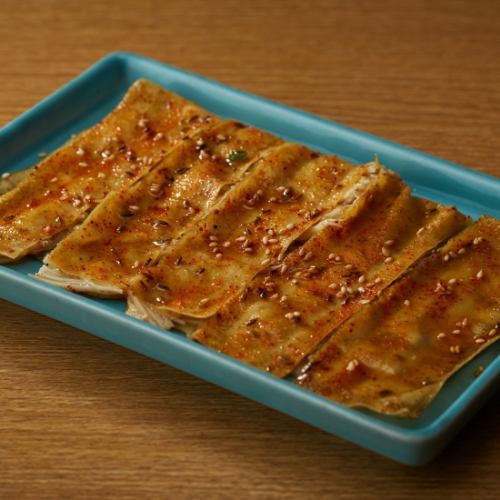 Grilled enoki tofu skin