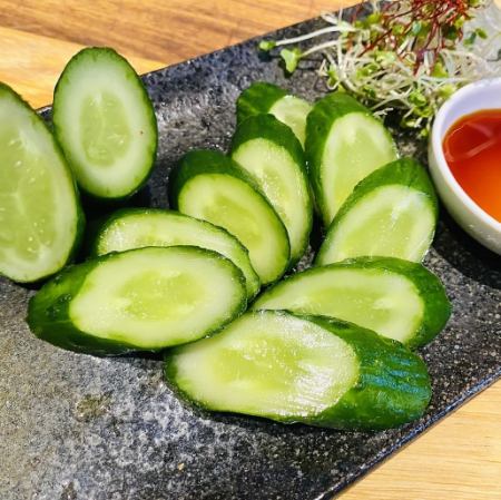 Homemade beer-marinated cucumber