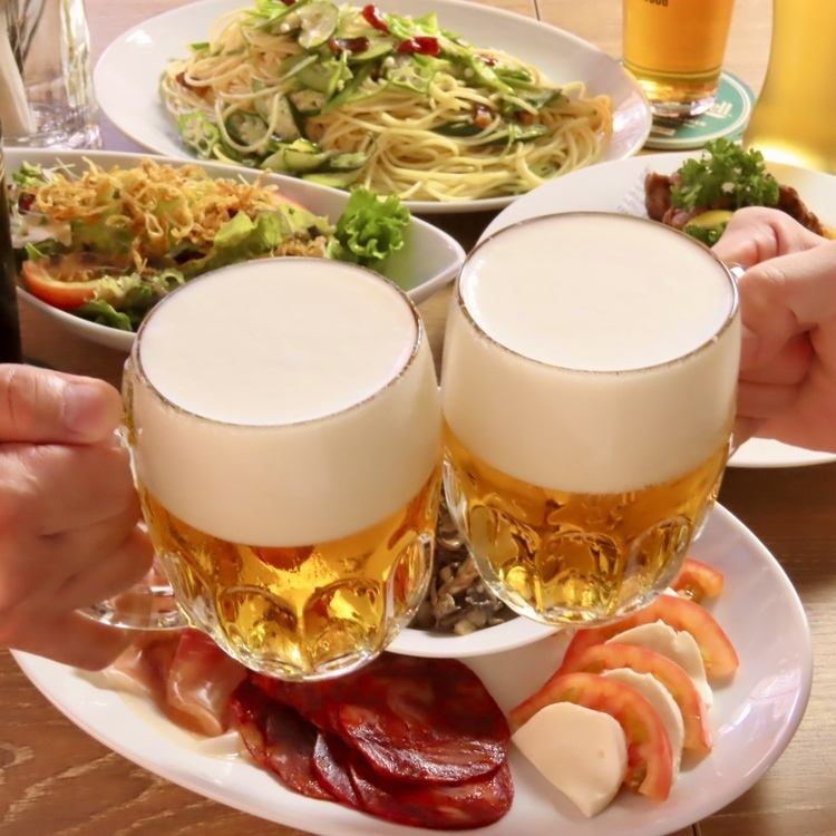 【歓送迎会に】クラフトビール６種含む３H飲み放題付コース！