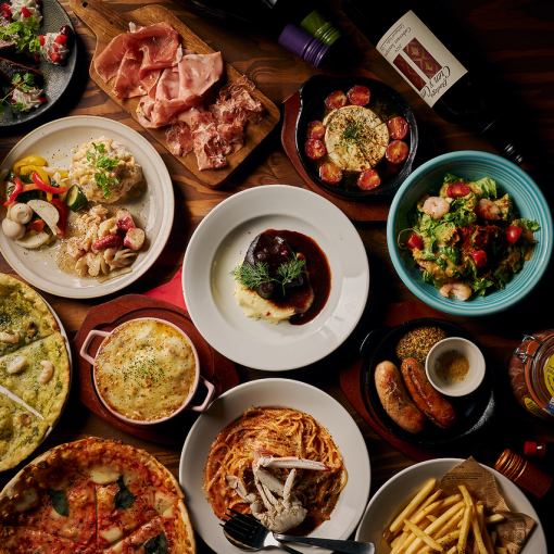 【호화 망년회 코스】180분 음료 무제한!선택할 수 있는 피자&소탕・그라탄 파스타 등 전14품★5000엔