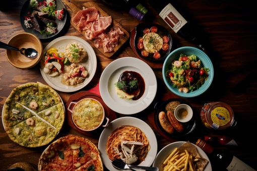 【贅沢忘年会コース】180分飲み放題!選べるピザ&牛タン・グラタンパスタなど全14品★5000円