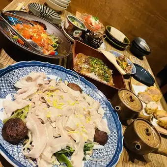 【夏の大皿コース】いさむポークの冷やしゃぶコース料理７品【飲み放題】