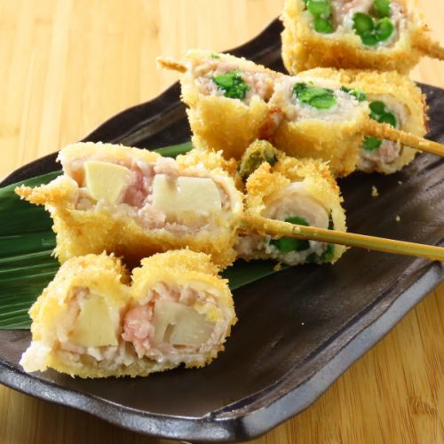 季節野菜の豚巻串♪