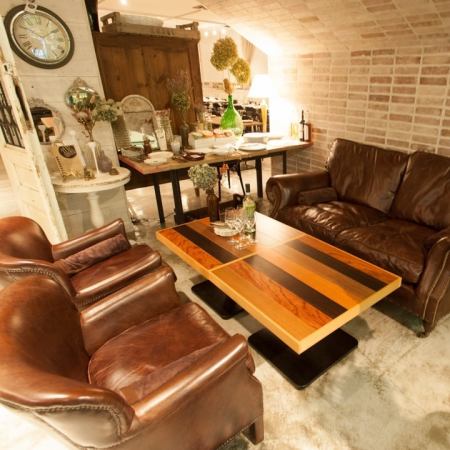 The solid antique sofa is extremely comfortable to sit on! It's a great place to talk on your way home from work, on a girls' night out, on a group date, etc. It's so comfortable that you might not want to go home!